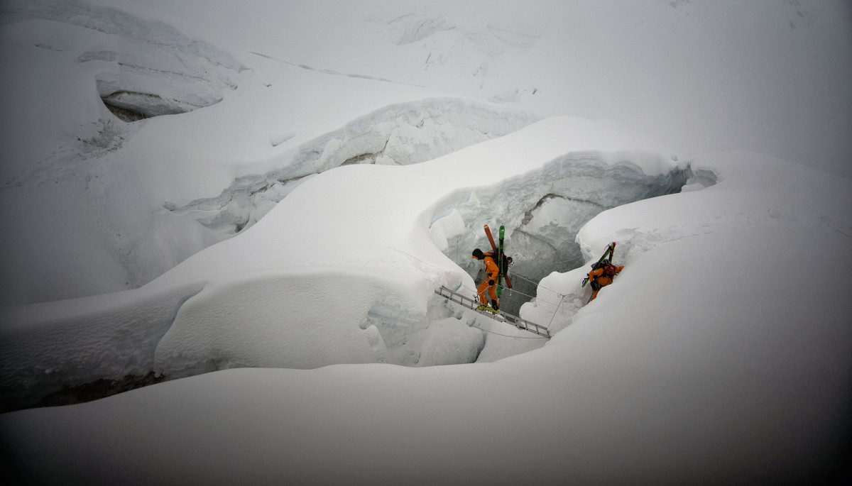 Between Camps One and Two, conditions became so treacherous that the group’s sherpas turned back.